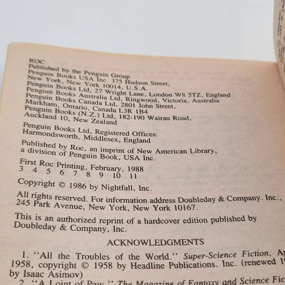 Isaac Asimov The Best Science Fiction of Isaac Asimov PB 1st Roc Print Fair